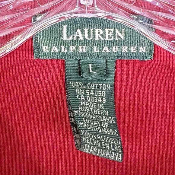 Polo Ralph Lauren LRL Sweater Pullover Henley Women’s Size Large L Red - Picture 6 of 7